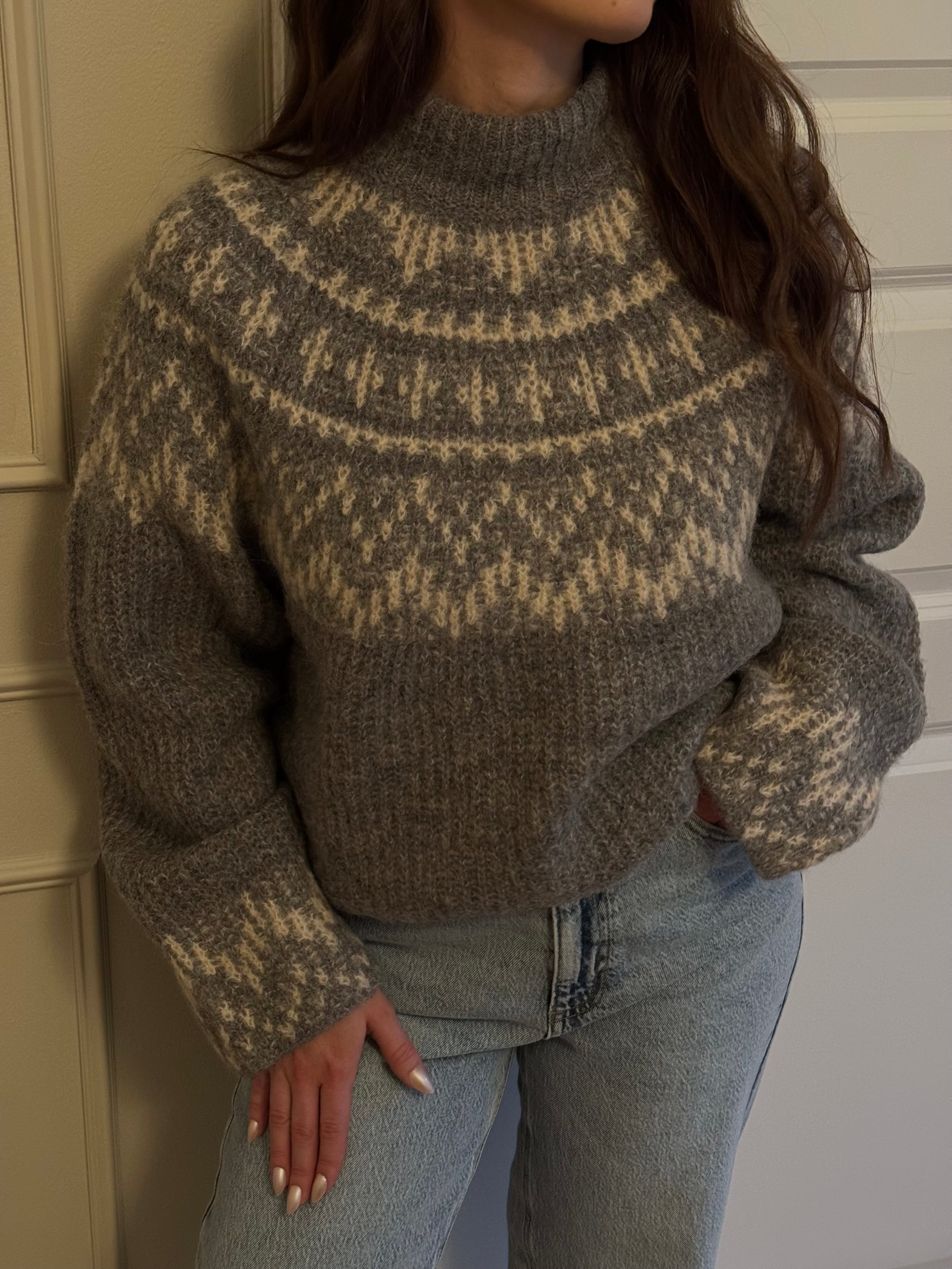 YASLIRI Pullover - Medium Grey Melange